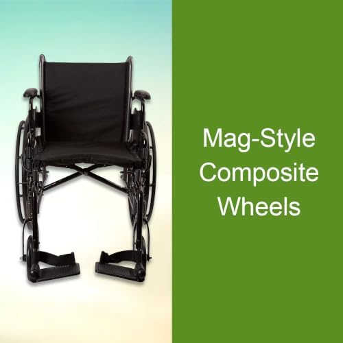 McKesson Wheelchair, Black, Desk Arms, 18 in, 1 ct | Swing Away ft Leg Rest, Desk Length Arms Flip Back, Seat