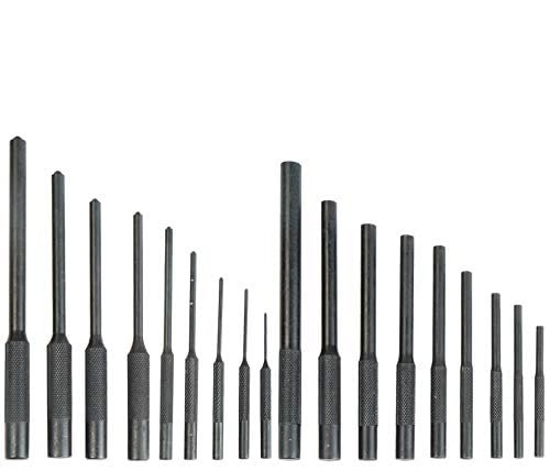 Wheeler Roll Pin Punch Set with 9 Steel Punches, Labeled Rollup Storage Bag for Firearm Maintenance and Gunsmithing