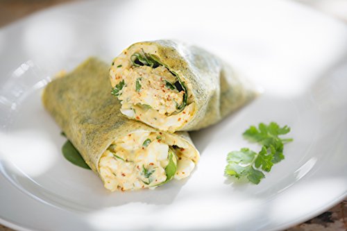 NUCO Organic Coconut Wraps, Moringa - Gluten Free, Low Carb, Vegan, 5 Ct | Paleo, Non-GMO, Dairy-free, Kosher, No Salt Added, Yeast-free