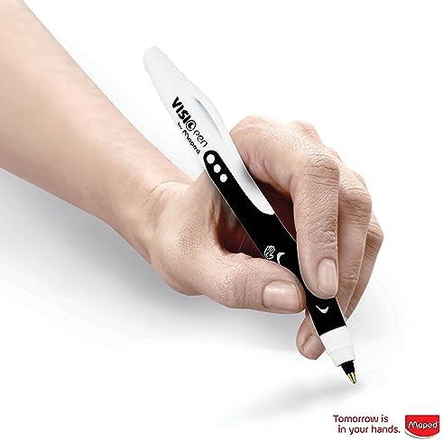 Maped - Visio - Left-handed ballpoint pens - Black ink - 2 count | Smudge-Resistant Quick Dry Technology - Ergonomic Comfort Grip - Smooth Consistent Writing - School Office Home Use