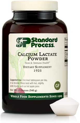 Standard Process - Calcium Lactate Powder - Bone Health & Immune Support - Calcium Magnesium Supplement for Bone Strength & Blood Health - Non-Dairy, Soy & Gluten-Free - 12 oz