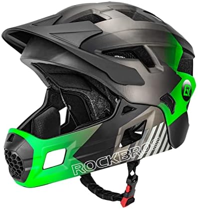 ROCKBROS Kids Full Face Bike Helmet Lightweight Detachable MTB Helmet