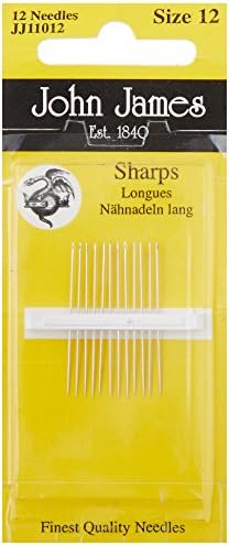 John James JJN11012 12 Piece Needle Sharps, Size 12