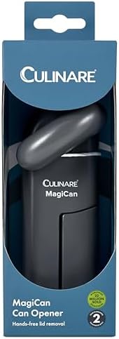 Culinare MagiCan, Manual Can Opener with Lid Release - Heavy Duty Lid Opener Kitchen Gadgets - Home Can Lid Opener Manual - Easy to Use Hand Held Effortlessly Open Cans, White, Stainless Steel