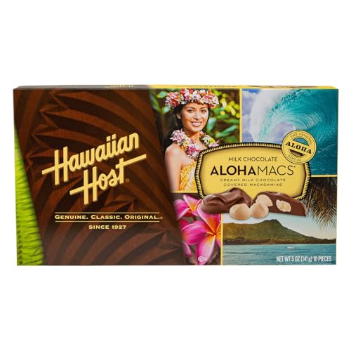 Hawaiian Host Aloha Macs Milk Chocolate Macadamia Nuts (6 ounce box, 12 pieces) (1 Box)