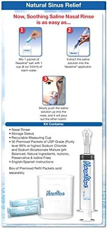 Squip Nasaline Nasal Rinsing Kit with 50 Premixed Saline Packets