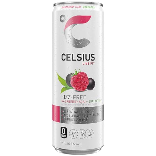 CELSIUS Sparkling Peach Vibe, Functional Essential Energy Drink 12 Fl Oz (Pack of 4)