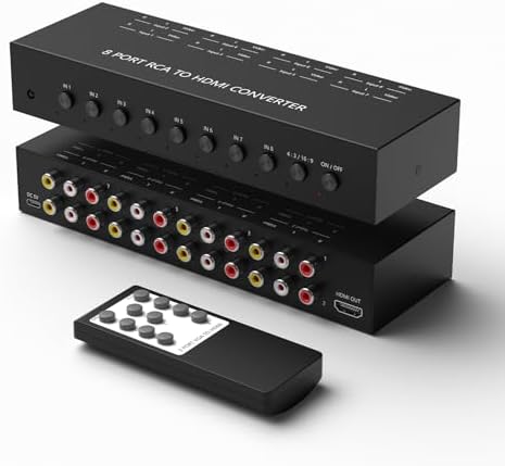 4Port AV to HDMI Converter, 4Port AV to HDMI Switcher with IR Remote