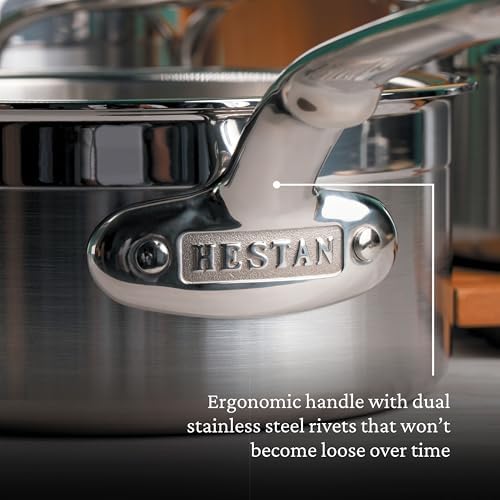 Hestan - ProBond Collection - Professional Clad Stainless Steel Sauce Pan, Induction Cooktop Compatible, 1.5 Quart