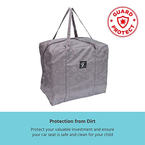 J.L. Childress Go-Go Travel Bag for Kids Backless Booster Seat - Compact Carrier for Airplane & Air Travel, For Toddler Backless Booster Car Seats, Fits Compact Strollers like GB Pocket - Deluxe, Grey