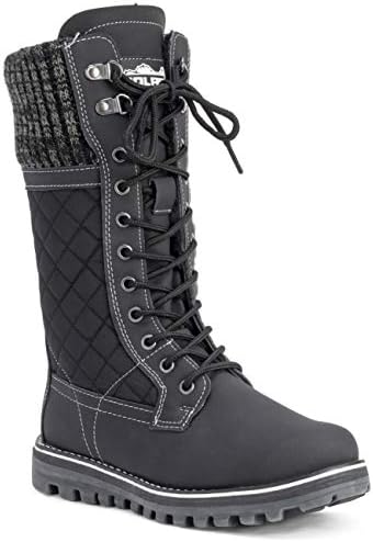 POLAR Womens Faux Fur Warm Thermal Waterproof Outdoor Walking Snow Winter Rubber Sole Calf Boots