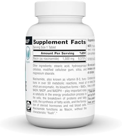 Source Naturals Niacinamide B-3, Vegan Vitamin B-3, 1500 mg - 50 Tablets
