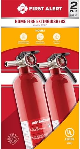First Alert Fire Extinguisher, Standard Home Use | HOME1 UL RATED 1-A:10-B:C, Red 4-Pack