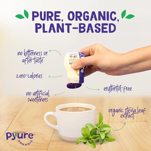 Pyure Organic Vanilla Stevia Liquid Sweetener | Sugar-Free Stevia Drops | Keto Sugar Substitute | Zero Calorie, Zero Carb, Zero Sugar | Liquid Sweetener for Coffee, Tea, Baking | 1.8 fl oz Bottle