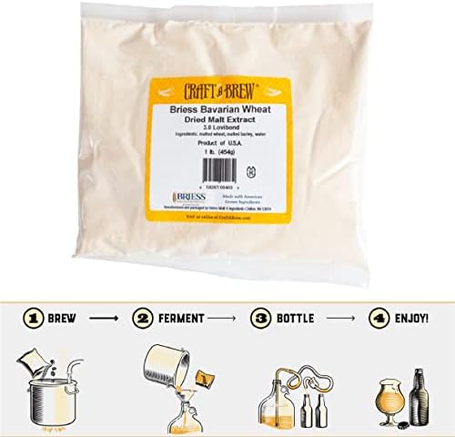 Craft a Brew - Dry Malt Extract for Brew Kit - All Purpose Base Extract - 1 Pound Bavarian Wheat - For Any Beer Style - Effective Fermentation