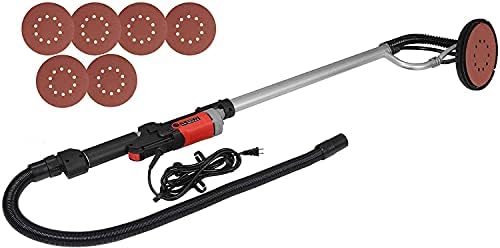 JupiterForce 800W Electric Drywall Sander Automatic Vacuum System Adjustable Variable Speed with 6 Sanding Discs