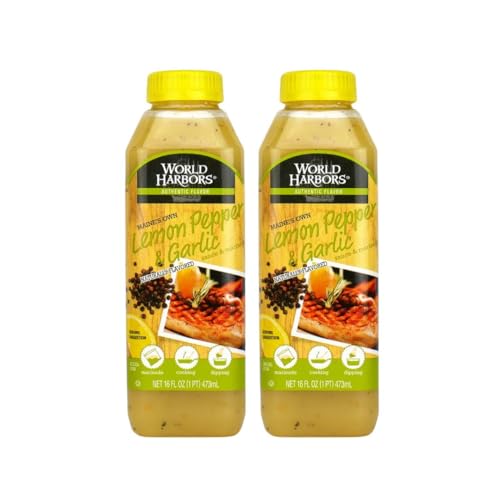 World Harbors Jamaican Jerk Sauce Sweet & Spicy Marinade for Jamaican Jerky Seasoning Chicken, Sirloin, Shrimp Jerk Seasoning Jamaican Style - Flavors for Dipping, Glazing 16 oz (Pack of 2)