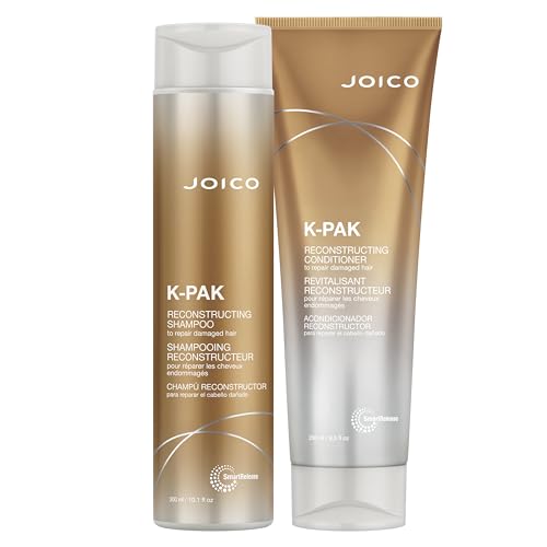 Joico K-PAK Daily Reconstructing Shampoo & Conditioner Set | For Damaged Hair | Repair Damage & Prevent Breakage | Double Hair Strength | Boost Shine | With Keratin & Guajava Fruit Extract