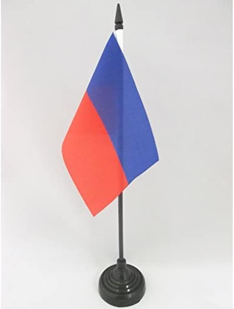 AZ FLAG Nicaragua Table Flag 4x6 in 100D Polyester Plastic Base | Indoor use Nicaraguan 15x10 cm desk flag stitched finish with reinforced edges with plastic pole