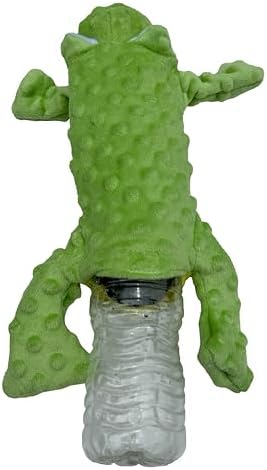 SPOT Skinneeez Extreme Stuffers Frog - Stuffing Free Dog Toy With Squeaker & Rip Stop Mesh Lining for Durability - Insert Plastic Bottle for Extra Crunch, For Small to Medium Puppies & Dogs - 14in