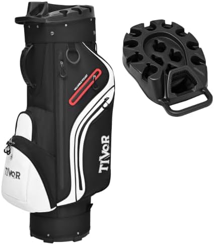 TIVOR 2026 T-Lock Golf Cart Bag-14-Way Full-Length Dividers,9 Pockets, Easy-Access Handle & Ergonomic Straps | Perfect for Cart & Walking, Includes Rain Cover
