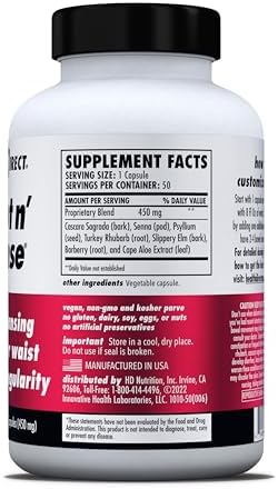 HEALTH DIRECT Sculpt n' Cleanse Herbal Colon and Gut Cleanse, 100 Capsules | Vegan herbal capsules formulated to support digestive health, regularity and gentle daily cleansing.