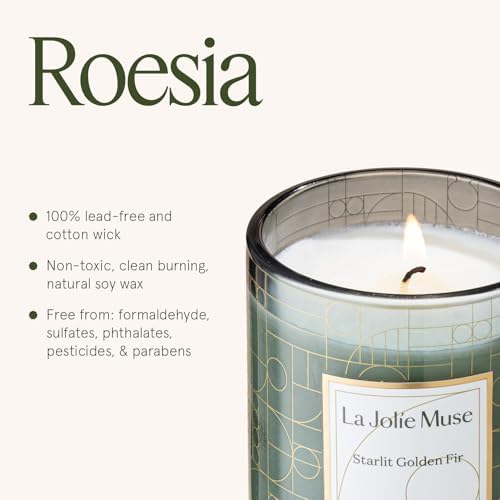 LA JOLIE MUSE Jasmine Floral Scented Candles for Home, Natural Soy 70 Hrs | Luxury White Jar Candle, Clean Non Toxic, Decorative Candle for Candle Warmer, Gifts for Women & Mom, Floral Engaged Candles