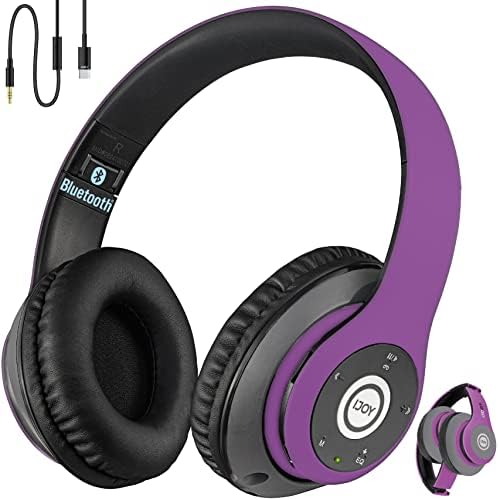 iJoy Bluetooth Headphones Over Ear, Wireless and Wired Foldable Headset Built-in Microphone - (Stealth) Adults Kids Men Women - Audifonos Auriculares Inalambricos