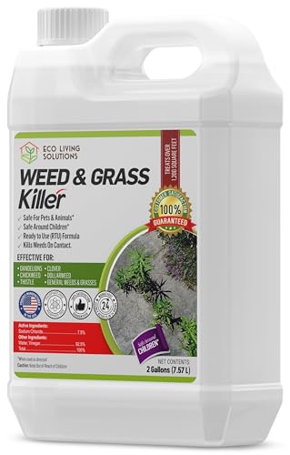 ECO Garden PRO - Organic Vinegar Weed Killer | Kid/Pet Safe | Clover Moss, Green Grass & Poison Ivy Killer for Lawns | Spray Ready Glyphosate Free Herbicide (1 Gallon)