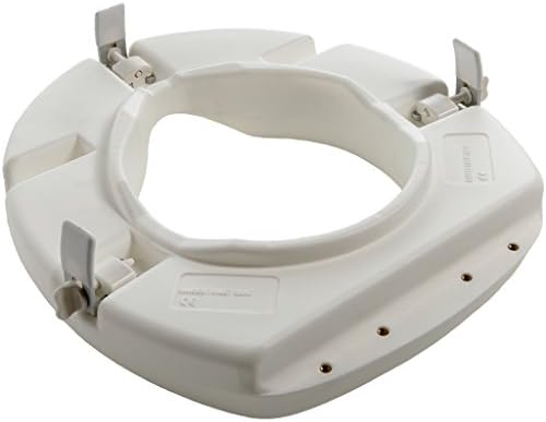 PCP Raised Toilet Seat, Increase Height Over Commode, Elevated, White, 3 Inch Rise