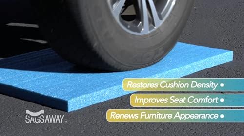 Large 2 Piece 1.5in Thick Cushion Insert Kit for Immediate Lasting Support of 1 Saggy Seat. Two13x17in Pieces of Military Grade Foam Adds Thickness, Delays Replacing Sofa