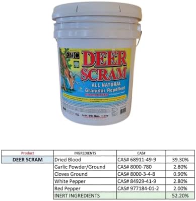Deer Scram 25# Deer & Rabbit Repellent Granular White Pail