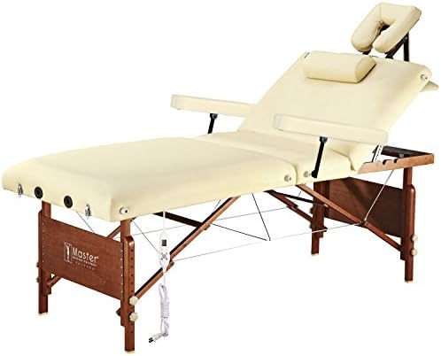 Master Massage 30" Del Ray Pro Portable Massage Table Package, Sand Color, Luxurious with 3" Thick Cushion of Foam