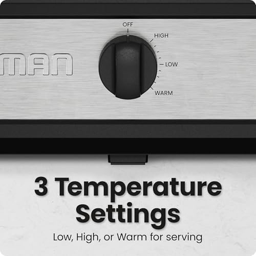 Chefman Triple Slow Cooker & Food Warmer, Three Crock Slowcooker with 2.5 Qt. Ceramic Crocks, 7.5-Quart Total Capacity, PFAS-Free, Three Temperature Settings, Dishwasher-Safe Parts – Stainless Steel