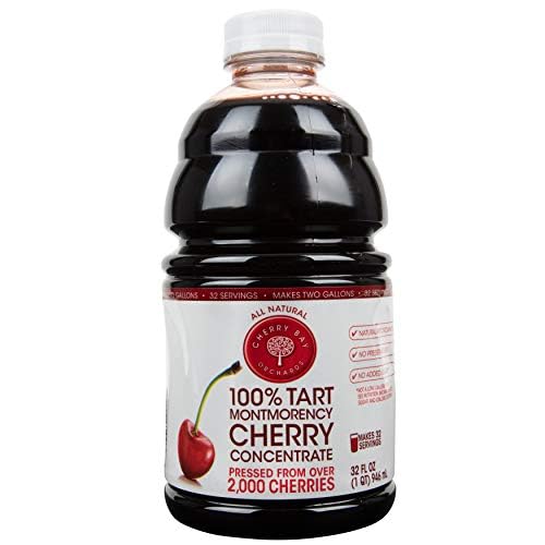 Cherry Bay Orchards Tart Cherry Concentrate - All Natural Juice to Promote Healthy Sleep, 16oz Bottle - Gluten Free, Natural Antioxidants, No Added Sugar or Preservatives