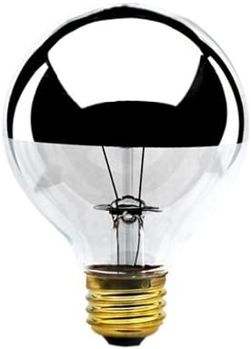 Bulbrite 100G25HM Half Chrome 100W Globe Shape Bulb - 2 Pack
