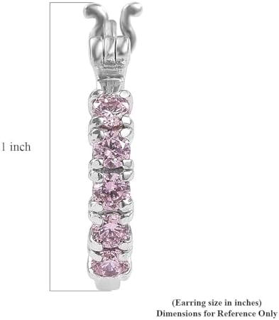 Pink Cubic ZirconiaEarrings in Stainless Steel
