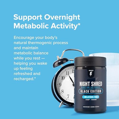 Night Shred Night Time Fat Burner & Natural Sleep Support, 30 Servings