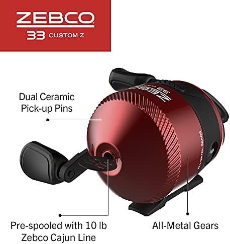 Zebco 33 Custom-Z Spincast Reel and 2-Piece Fishing Rod Combo, 6-Foot Fiberglass Rod with Split-Grip EVA Handle