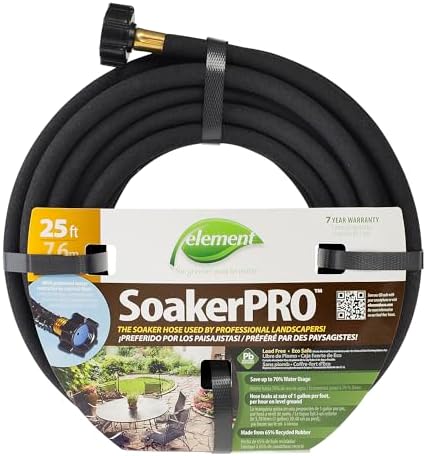 Element SoakerPRO Soaker Hose, 75' Length, 3/8" Diameter, Black