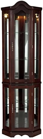 Home Decorators Collection Vitric Lighted Curio, 70" Hx21 Wx16 D, Golden Oak