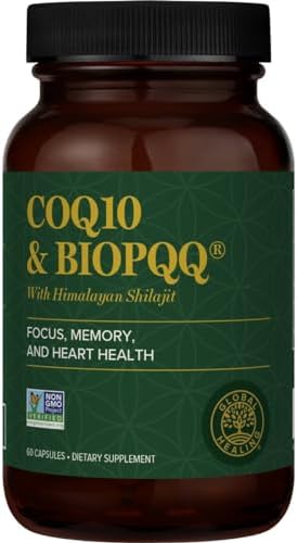 Global Healing Center CoQ10 & BioPQQ with Pure Himalayan Organic Shilajit-Antioxidant Care for Heart & Brain Health