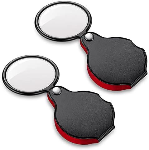 2PCS Small Magnifying Glasses for Kids/Senior, 10X Pocket Magnifier
