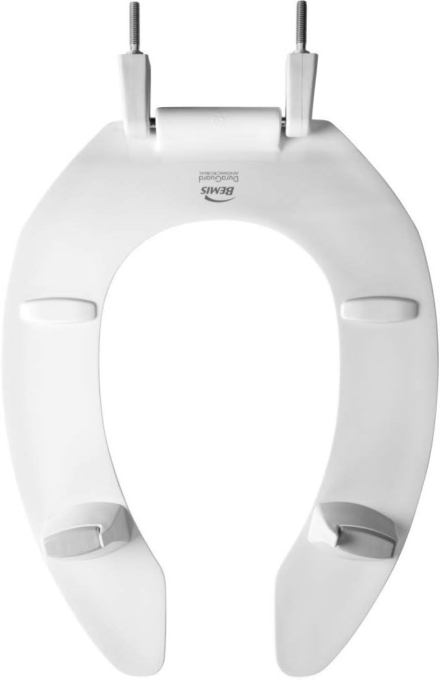 BEMIS 2L2155T 000 Medic-Aid 2" Lift Raised Open Front Plastic Toilet Seat, ELONGATED, Long Lasting Solid Plastic, White
