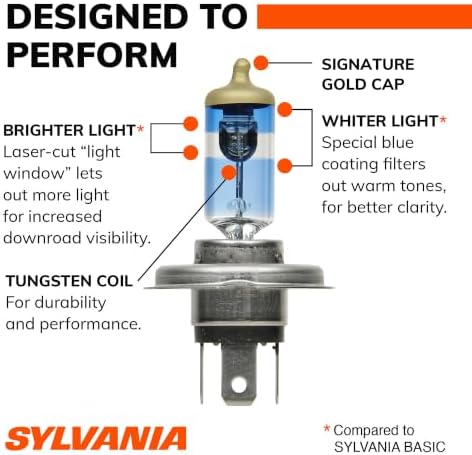 SYLVANIA - 9003 SilverStar Ultra - High Performance Halogen Headlight Bulb, High Beam, Low Beam and Fog Replacement Bulb