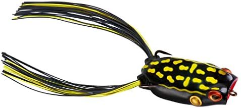 BOOYAH Poppin' Pad Crasher Topwater Bass Fishing Hollow Body Frog Lure with Weedless Hooks