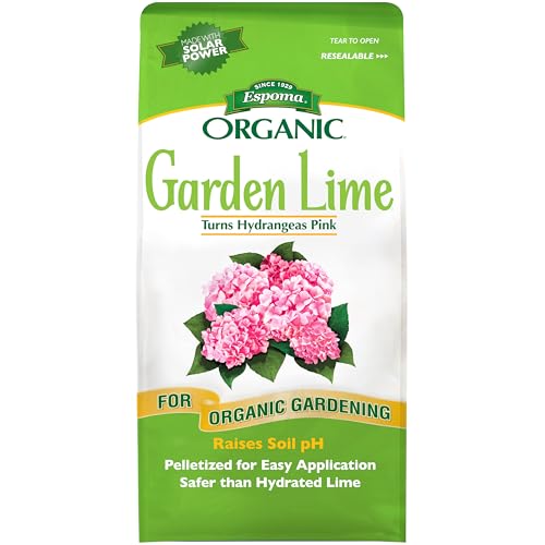 Espoma Organic Garden Lime, Raises Soil pH and Helps Turn Hydrangeas Pink! Contains pelletized dolomitic Lime and can be Used for Organic Gardening