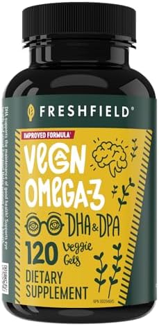 Freshfield Vegan Omega 3, Algae (Algal) Oil, Fish Oil Free Company, Third Party Tested, Carrageenan Free, DHA Supplement w/DPA, Plant Based Omega. Supports Heart, Brain, Joint Health. Lemon Scent