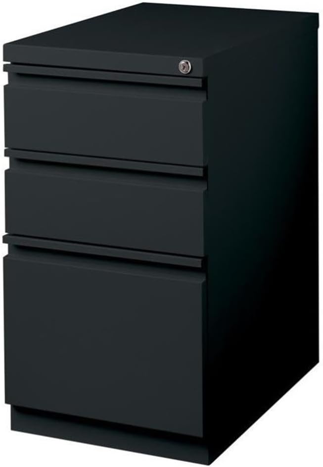 Pemberly Row 3 Drawers 27.75" Vertical White Metal Filing Cabinet Lockable Pre-Assembled Stationary Letter Size for Home, Office