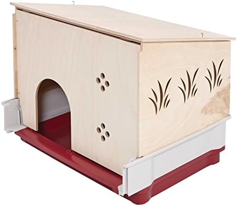 MidWest Homes for Pets 158 Wabbitat Deluxe Rabbit Home, Rabbit Cage, 39.5 L x 23.75 W x 19.75 H Inch, Maroon/White